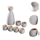 Maxbell Japanese Sake Set Ceramic Sake Pot Cups Set for Tea Party Home Cabinet White
