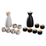 Maxbell Japanese Sake Set Ceramic Sake Pot Cups Set for Tea Party Home Cabinet White