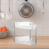 Maxbell 2 Layer Anti Slip Modern Sundries Organizer for Living Room Hotel Restaurant clear white