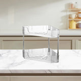 Maxbell 2 Layer Anti Slip Modern Sundries Organizer for Living Room Hotel Restaurant clear white