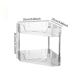 Maxbell 2 Layer Anti Slip Modern Sundries Organizer for Living Room Hotel Restaurant clear white