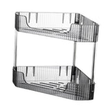 Maxbell 2 Layer Anti Slip Modern Sundries Organizer for Living Room Hotel Restaurant clear gray