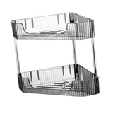 Maxbell 2 Layer Anti Slip Modern Sundries Organizer for Living Room Hotel Restaurant clear gray