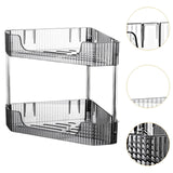 Maxbell 2 Layer Anti Slip Modern Sundries Organizer for Living Room Hotel Restaurant clear gray
