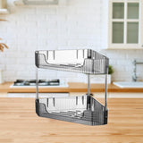 Maxbell 2 Layer Anti Slip Modern Sundries Organizer for Living Room Hotel Restaurant clear gray