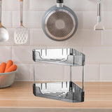Maxbell 2 Layer Anti Slip Modern Sundries Organizer for Living Room Hotel Restaurant clear gray