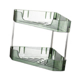 Maxbell 2 Layer Anti Slip Modern Sundries Organizer for Living Room Hotel Restaurant clear green