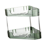 Maxbell 2 Layer Anti Slip Modern Sundries Organizer for Living Room Hotel Restaurant clear green