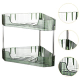 Maxbell 2 Layer Anti Slip Modern Sundries Organizer for Living Room Hotel Restaurant clear green