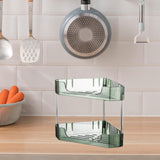 Maxbell 2 Layer Anti Slip Modern Sundries Organizer for Living Room Hotel Restaurant clear green