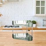 Maxbell 2 Layer Anti Slip Modern Sundries Organizer for Living Room Hotel Restaurant clear green