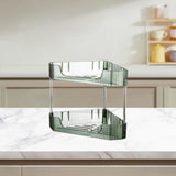 Maxbell 2 Layer Anti Slip Modern Sundries Organizer for Living Room Hotel Restaurant clear green