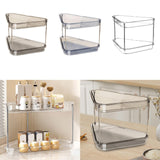 Maxbell 2 Tier Shower Shelf Bathroom Countertop Organizer for Toilet Kitchen Bedroom Transparent Gray