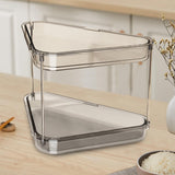 Maxbell 2 Tier Shower Shelf Bathroom Countertop Organizer for Toilet Kitchen Bedroom Transparent Gray