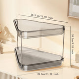 Maxbell 2 Tier Shower Shelf Bathroom Countertop Organizer for Toilet Kitchen Bedroom Transparent Gray