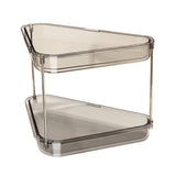 Maxbell 2 Tier Shower Shelf Bathroom Countertop Organizer for Toilet Kitchen Bedroom Transparent Gray