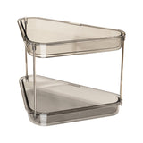 Maxbell 2 Tier Shower Shelf Bathroom Countertop Organizer for Toilet Kitchen Bedroom Transparent Gray