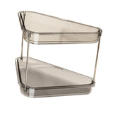 Maxbell 2 Tier Shower Shelf Bathroom Countertop Organizer for Toilet Kitchen Bedroom Transparent Gray