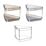 Maxbell 2 Tier Shower Shelf Bathroom Countertop Organizer for Toilet Kitchen Bedroom Transparent Gray