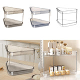 Maxbell 2 Tier Shower Shelf Bathroom Countertop Organizer for Toilet Kitchen Bedroom Transparent Gray