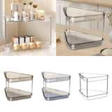 Maxbell 2 Tier Shower Shelf Bathroom Countertop Organizer for Toilet Kitchen Bedroom Transparent Gray