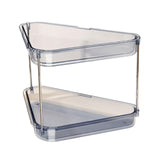 Maxbell 2 Tier Shower Shelf Bathroom Countertop Organizer for Toilet Kitchen Bedroom Transparent Blue