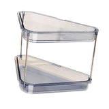 Maxbell 2 Tier Shower Shelf Bathroom Countertop Organizer for Toilet Kitchen Bedroom Transparent Blue