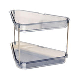 Maxbell 2 Tier Shower Shelf Bathroom Countertop Organizer for Toilet Kitchen Bedroom Transparent Blue