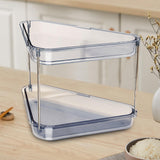Maxbell 2 Tier Shower Shelf Bathroom Countertop Organizer for Toilet Kitchen Bedroom Transparent Blue