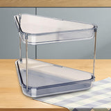 Maxbell 2 Tier Shower Shelf Bathroom Countertop Organizer for Toilet Kitchen Bedroom Transparent Blue