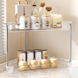 Maxbell 2 Tier Shower Shelf Bathroom Countertop Organizer for Toilet Kitchen Bedroom Transparent