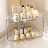 Maxbell 2 Tier Shower Shelf Bathroom Countertop Organizer for Toilet Kitchen Bedroom Transparent