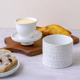 Maxbell Butter Crock with Lid Home Decor Storage Container for Restaurant Hotel Cafe white