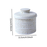 Maxbell Butter Crock with Lid Home Decor Storage Container for Restaurant Hotel Cafe white