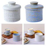 Maxbell Butter Crock with Lid Home Decor Storage Container for Restaurant Hotel Cafe white