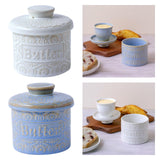 Maxbell Butter Crock with Lid Home Decor Storage Container for Restaurant Hotel Cafe white