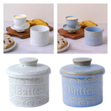 Maxbell Butter Crock with Lid Home Decor Storage Container for Restaurant Hotel Cafe white