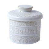 Maxbell Butter Crock with Lid Home Decor Storage Container for Restaurant Hotel Cafe white