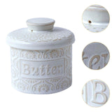 Maxbell Butter Crock with Lid Home Decor Storage Container for Restaurant Hotel Cafe white