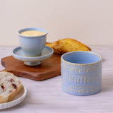 Maxbell Butter Crock with Lid Home Decor Storage Container for Restaurant Hotel Cafe light blue