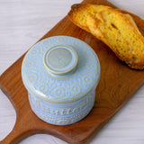 Maxbell Butter Crock with Lid Home Decor Storage Container for Restaurant Hotel Cafe light blue
