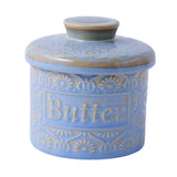 Maxbell Butter Crock with Lid Home Decor Storage Container for Restaurant Hotel Cafe light blue