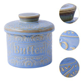 Maxbell Butter Crock with Lid Home Decor Storage Container for Restaurant Hotel Cafe light blue