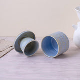 Maxbell Butter Crock with Lid Home Decor Storage Container for Restaurant Hotel Cafe light blue