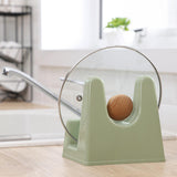 Maxbell Pot Lid Holder Cutting Board Rack Spoon Rest for Bakeware Restaurant Cabinet Green