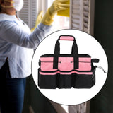 Maxbell Cleaning Organizer Handbag Portable Tote Tools Carrier Utility Pack Tool Bag Pink