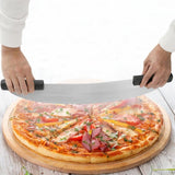 Maxbell Pizza Cutter Rocker Blade with Handle Mezzaluna Knife for Baking Accessories