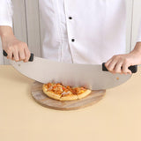 Maxbell Pizza Cutter Rocker Blade with Handle Mezzaluna Knife for Baking Accessories