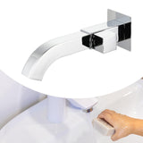 Maxbell Sink Tap Modern Square Wall Mounted Basin Tap for Commercial Bathtub Kitchen plating Side opening