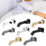 Maxbell Sink Tap Modern Square Wall Mounted Basin Tap for Commercial Bathtub Kitchen plating Side opening